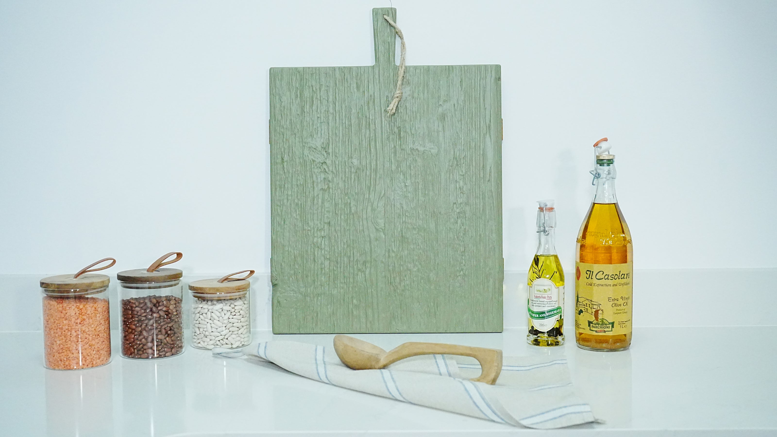 Green Rectangle Charcuterie Board