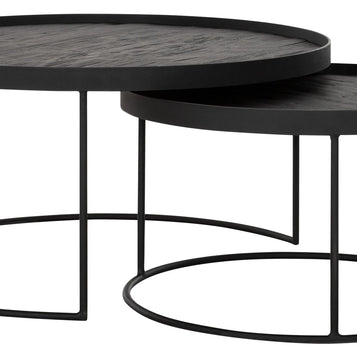 Coffee table Mercurius BLACK, set of 2