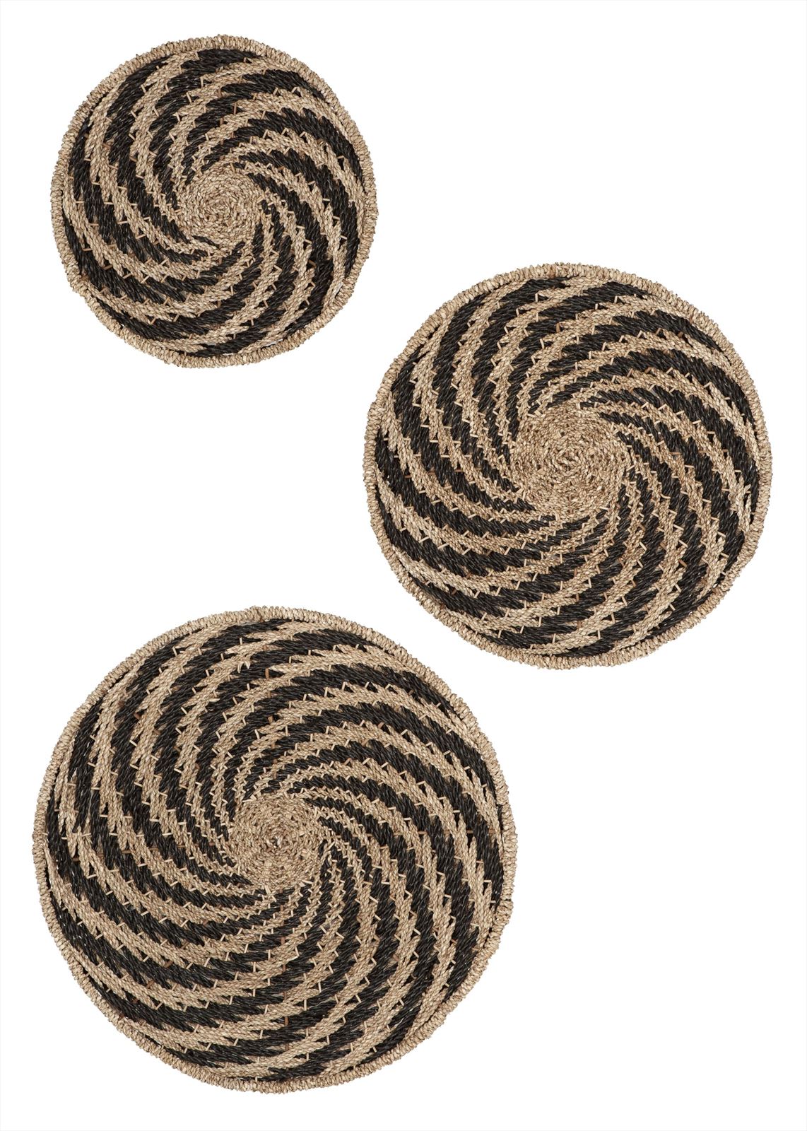 Wall panel Whirl BLACK, set of 3