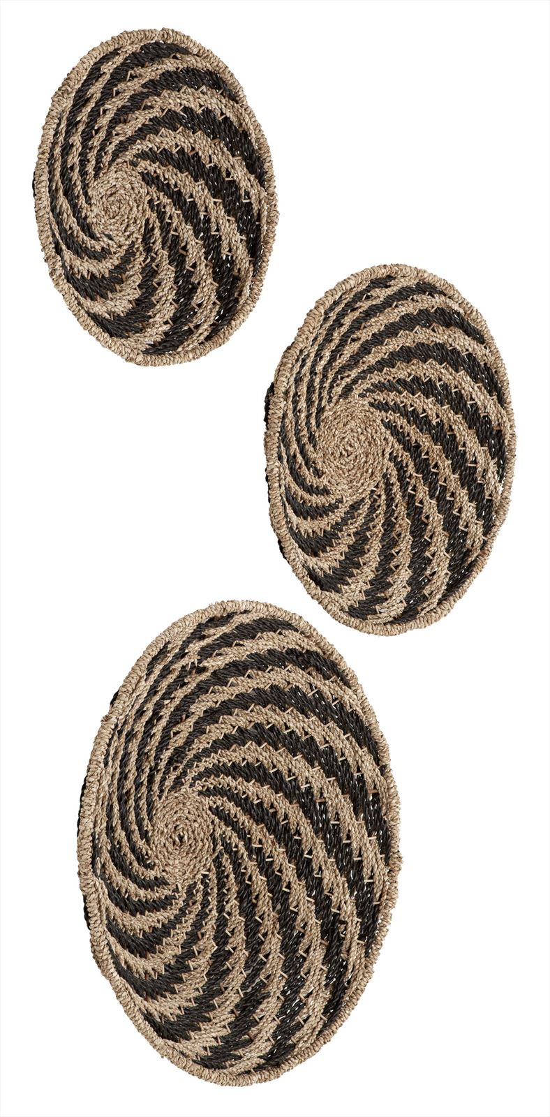 Wall panel Whirl BLACK, set of 3