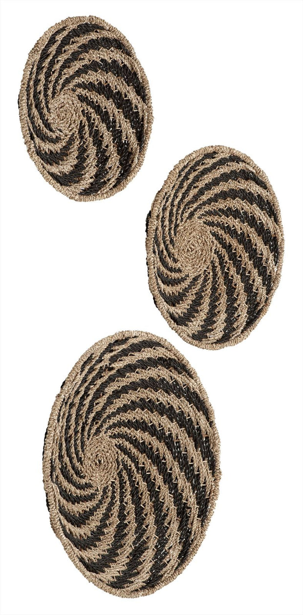 Wall panel Whirl BLACK, set of 3