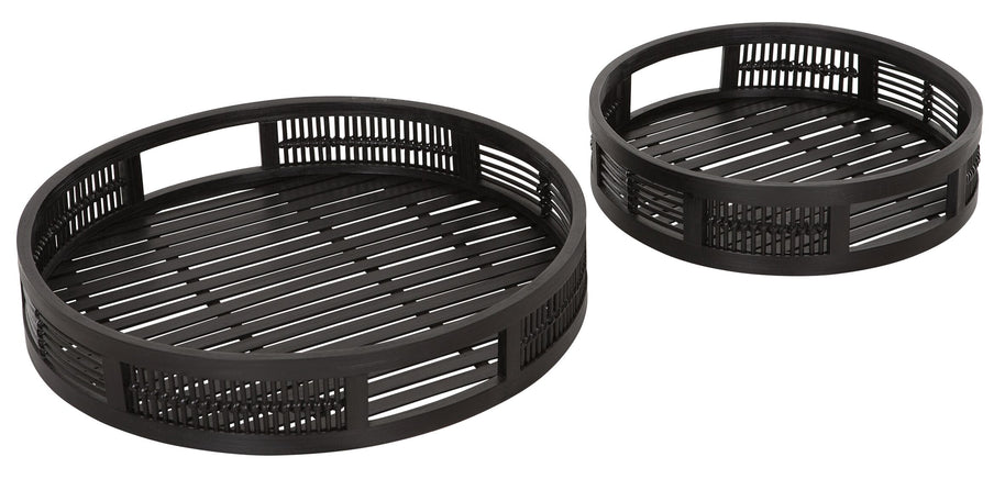 Large ML 445204 Algarve tray round set of 2 Black 3 8776262563943