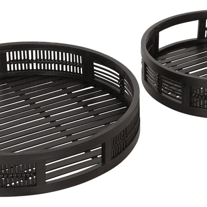 Large ML 445204 Algarve tray round set of 2 Black 3 8776262563943