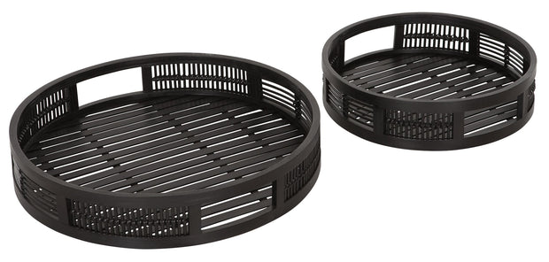 Large ML 445204 Algarve tray round set of 2 Black 3 8776262563943