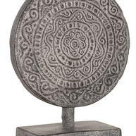 Decorative Circle on stand Old White, set of 2