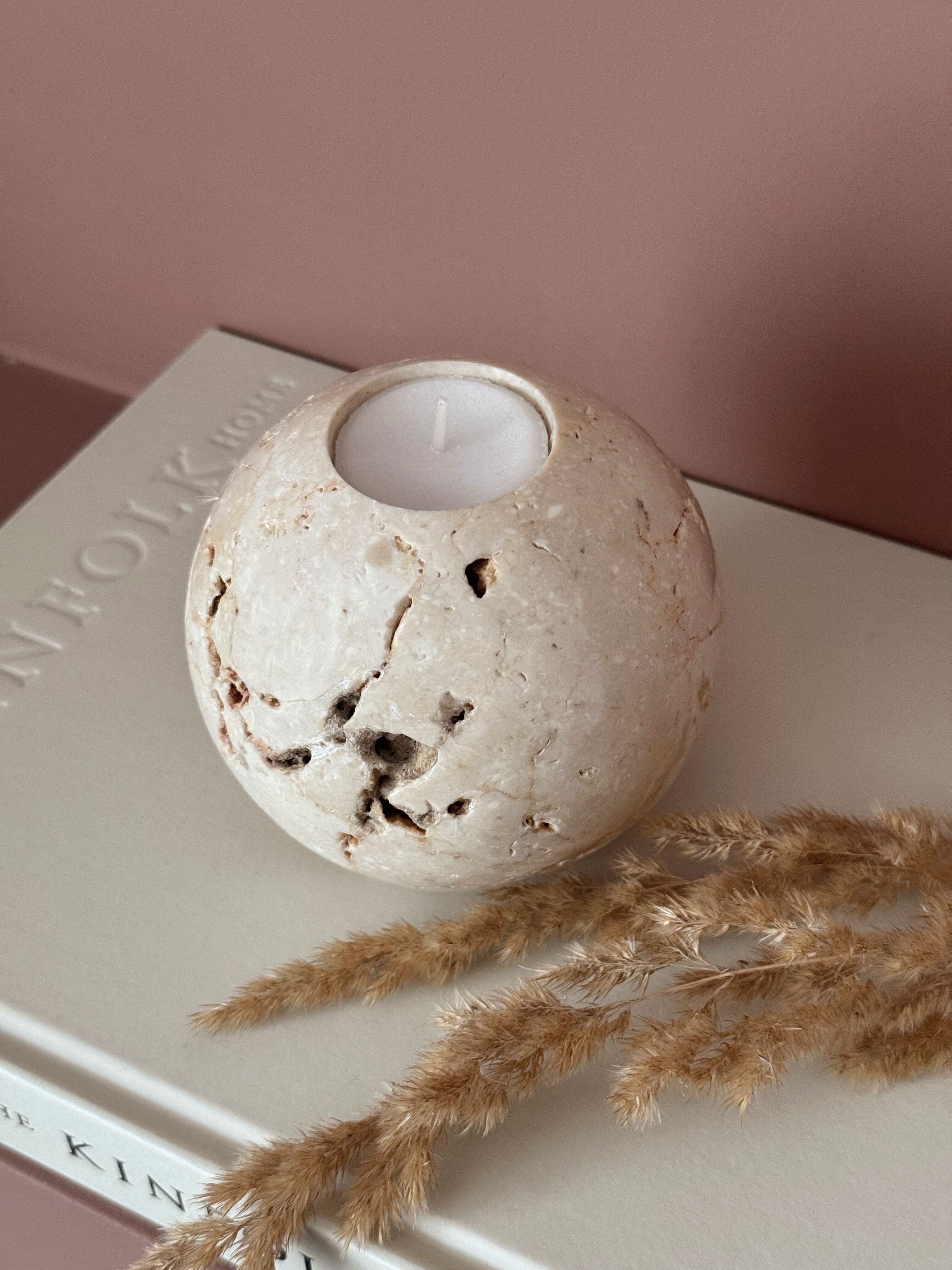 Candle holder Cheese Stone