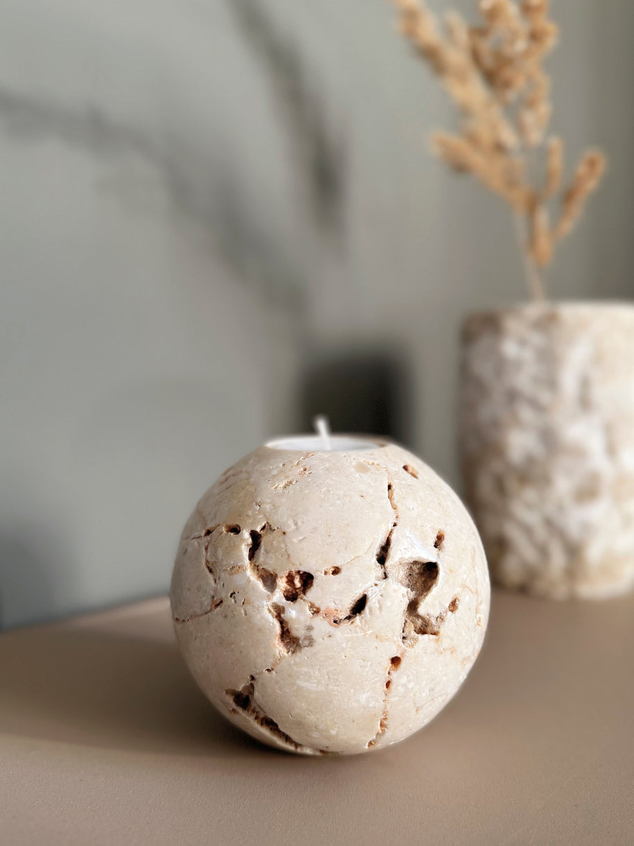 Candle holder Cheese Stone