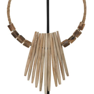 Decorative wooden necklace on an stand