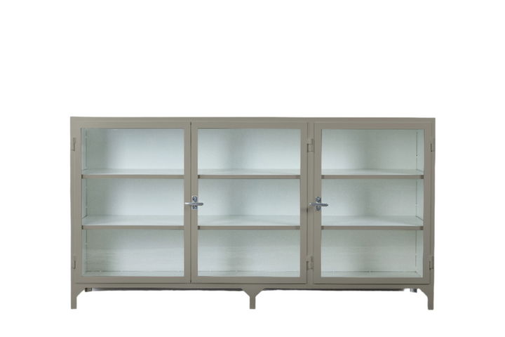 Glassed Metal Cabinet with 3 doors