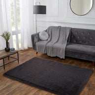 SUPER LUXE FAUX FUR CHARCOAL