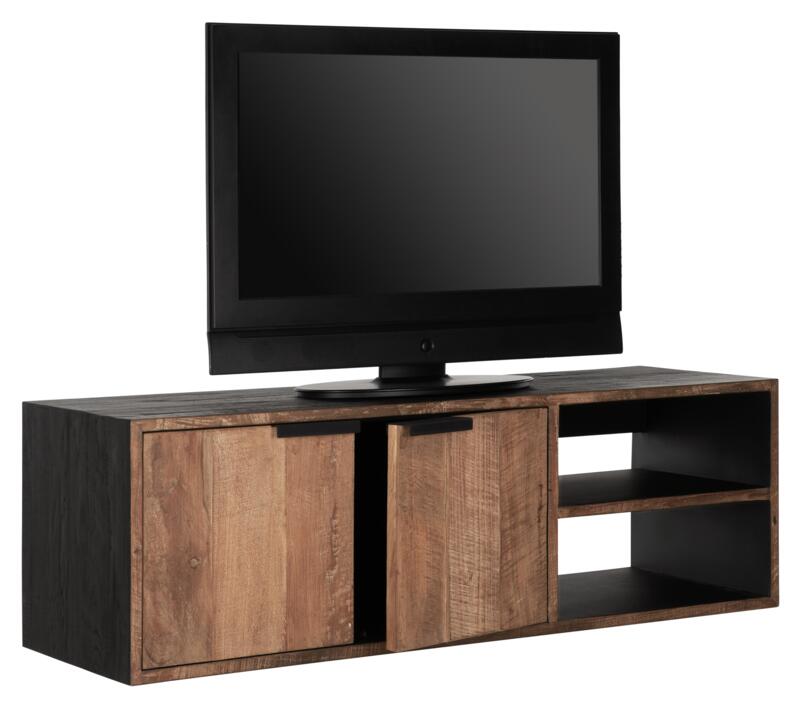 Hanging TV stand Cosmo No.1 small, 2 doors, 2 open racks