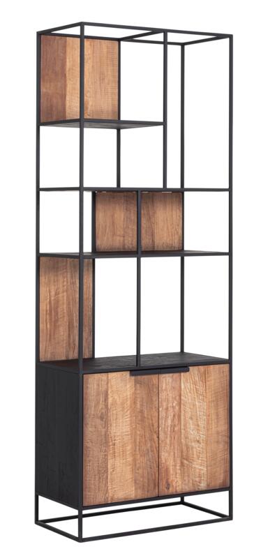 TV wall element bookcase Cosmo, 2 doors, open racks