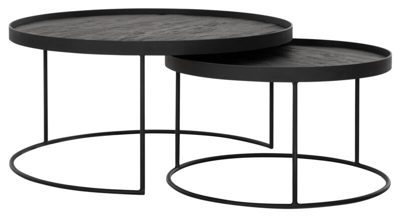 Coffee table Mercurius BLACK, set of 2