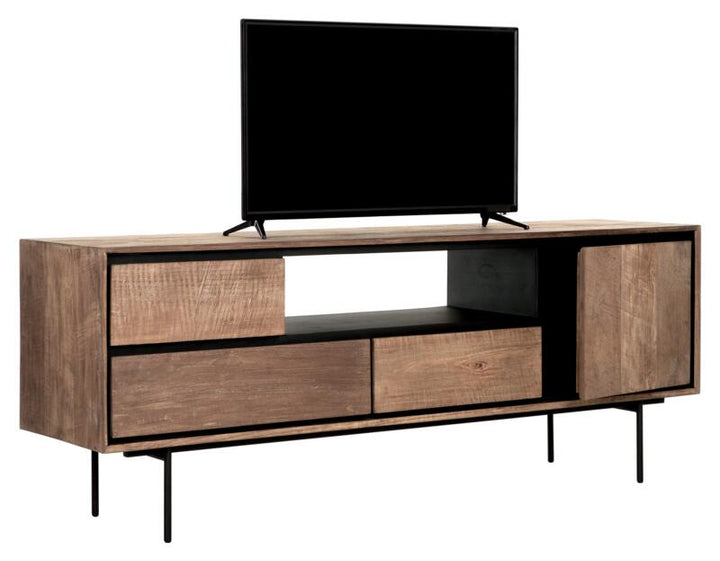 TV stand Metropole medium, 1 door, 3 drawers, open rack