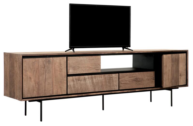 TV stand Metropole large, 2 doors, 3 drawers, open rack