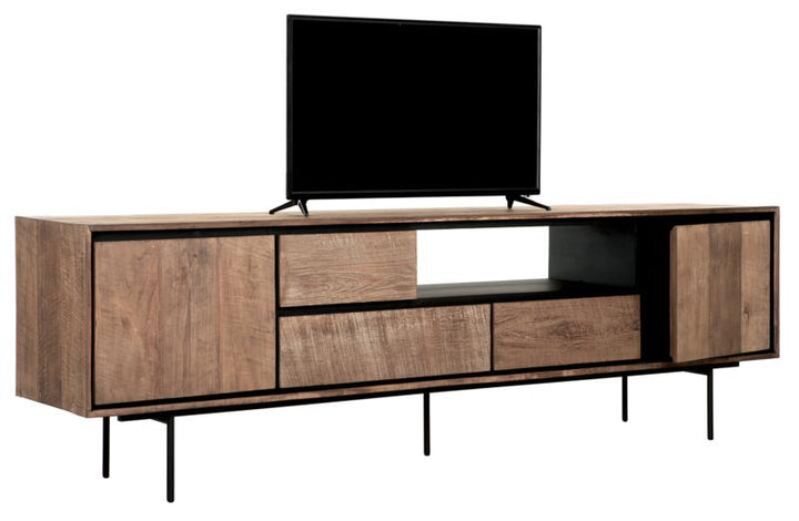 TV stand Metropole large, 2 doors, 3 drawers, open rack