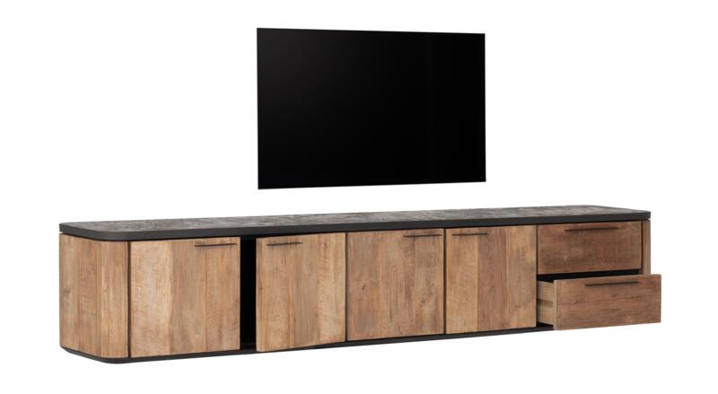 Hanging TV stand Soho large, 4 doors, 2 drawers