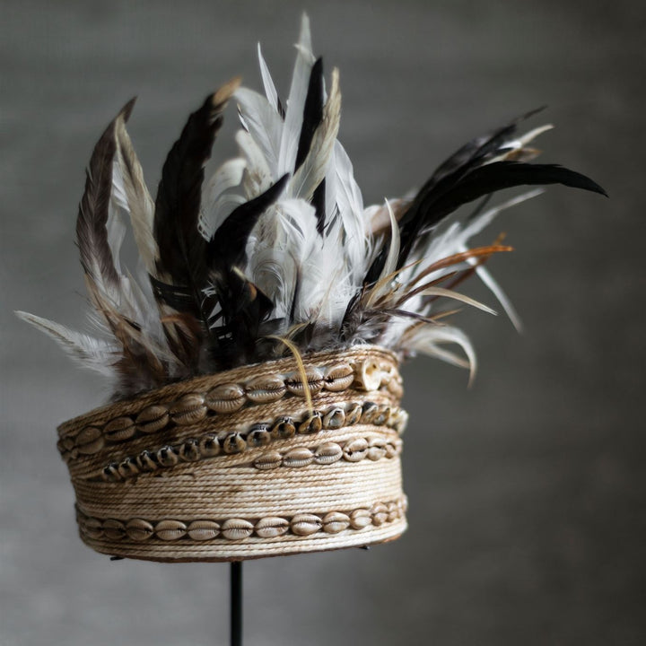 Balinese Hat with Shell and Feather