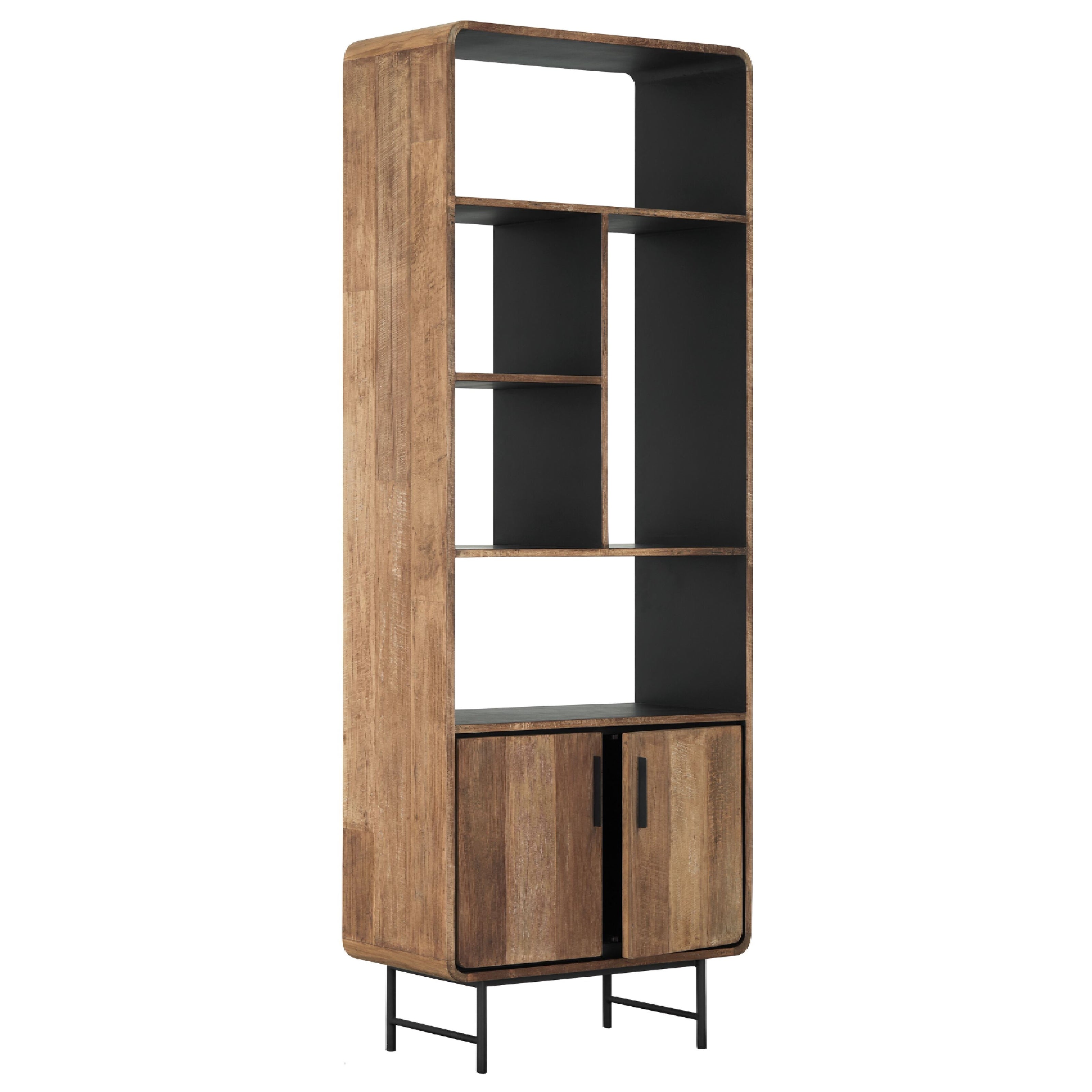 Bookcase Evo – 2 Doors, 5 Open Racks