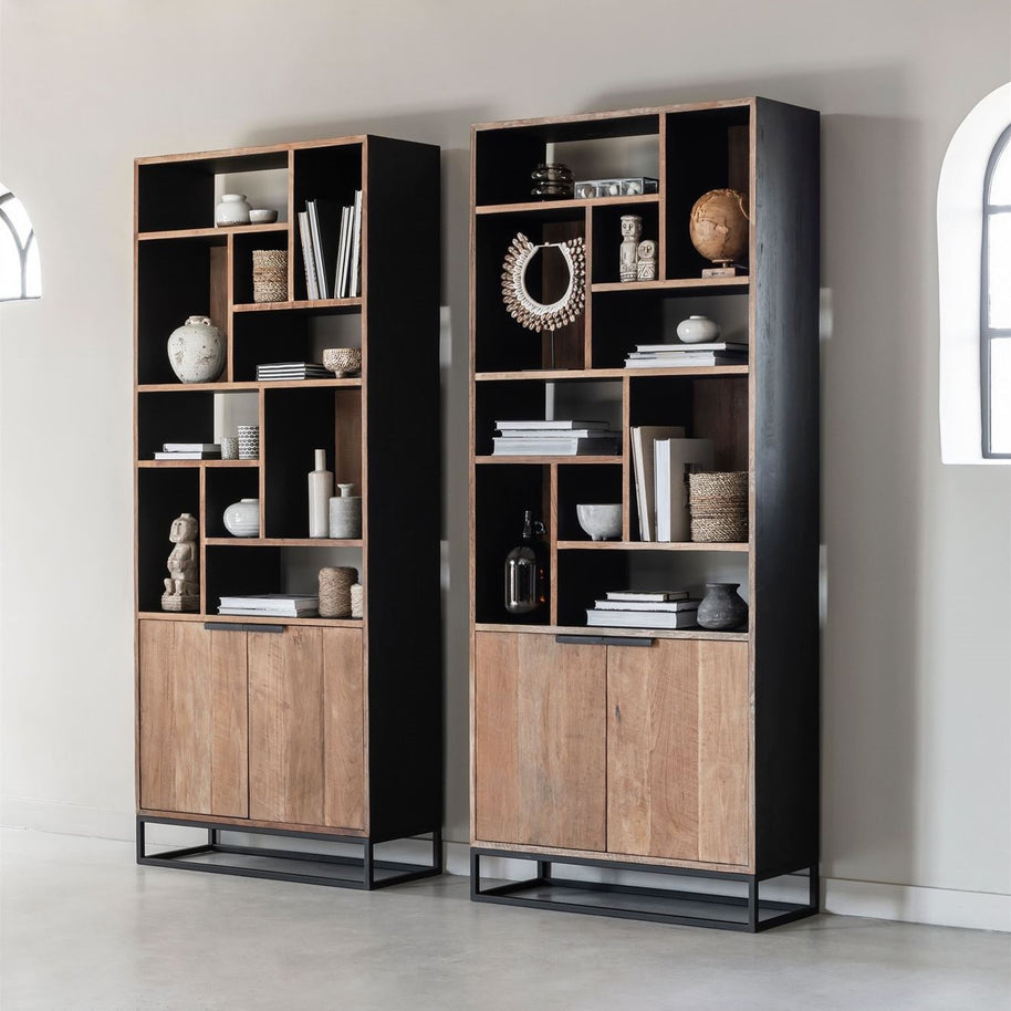 Bookrack Cosmo | 2 Doors, 10 Open Racks
