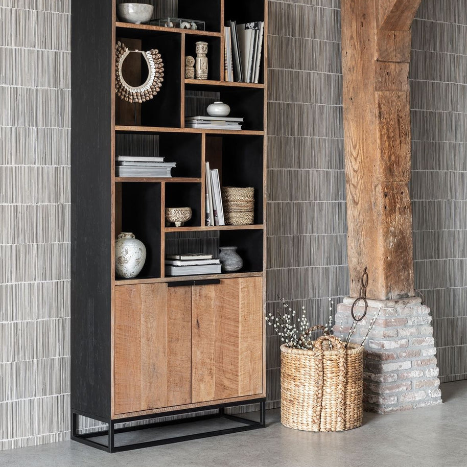 Bookrack Cosmo | 2 Doors, 10 Open Racks