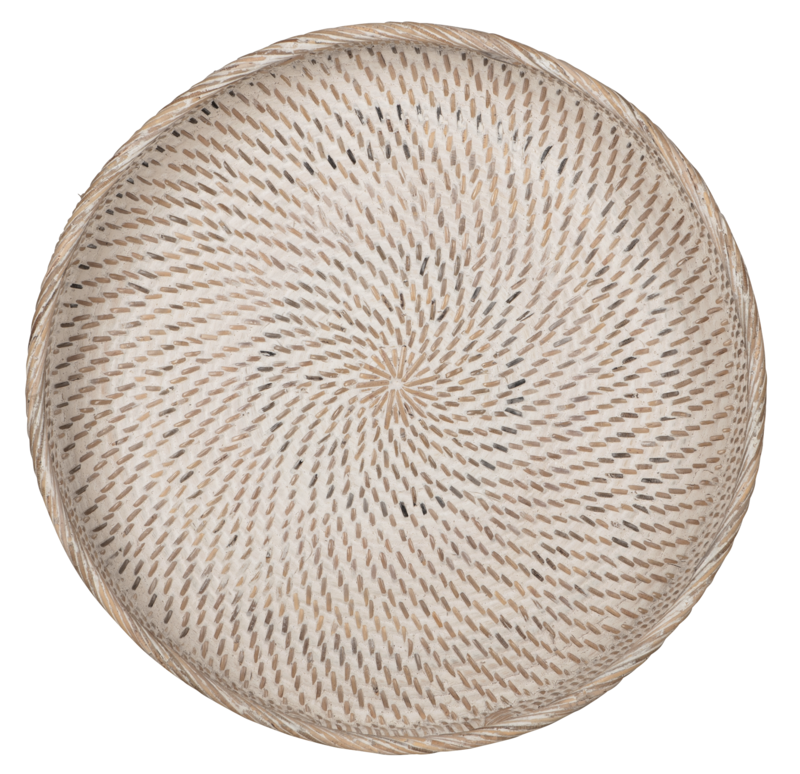 Round Rattan tray Saint Barths, set of 2