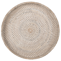 Round Rattan tray Saint Barths, set of 2
