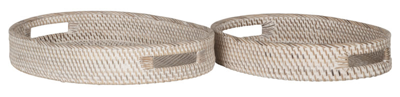 Oval Rattan tray Saint Barths, set of 2
