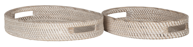 Oval Rattan tray Saint Barths, set of 2