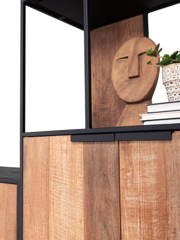 TV Wall Element - Bookcase with 2 doors | Cosmo