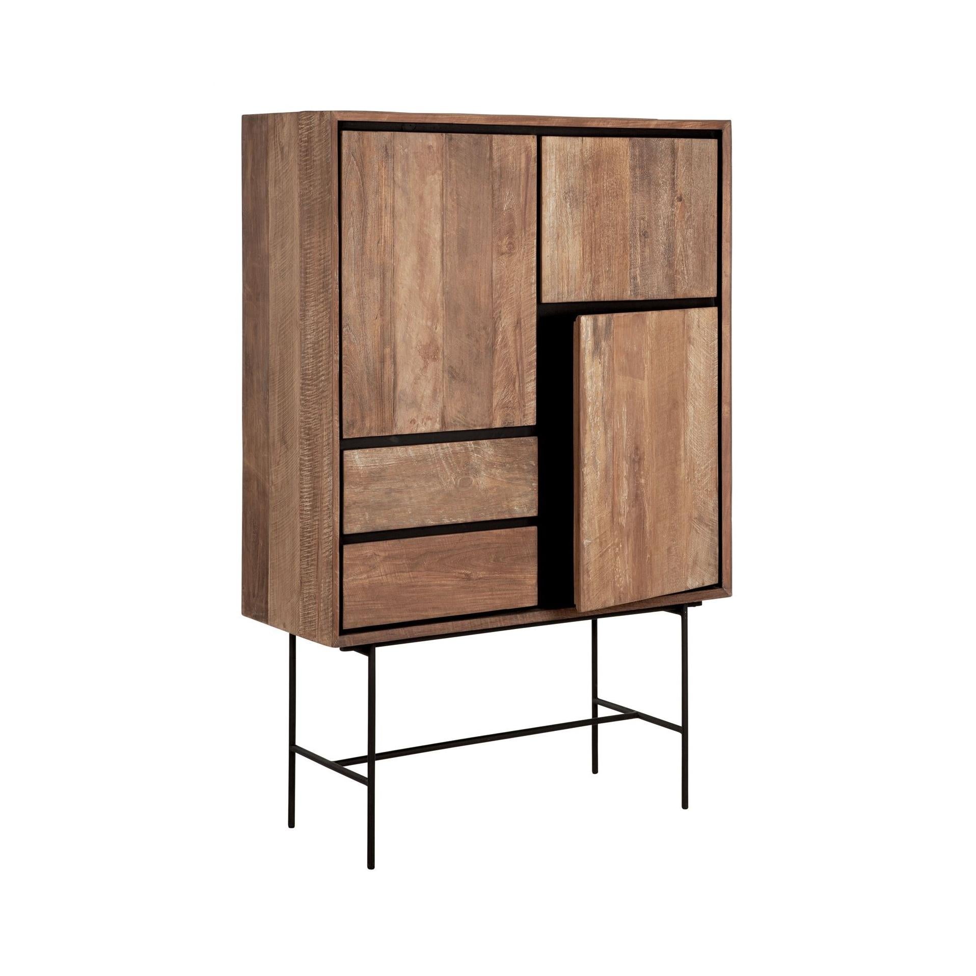 Cupboard Metropole Low | 3 Doors and 2 Drawers