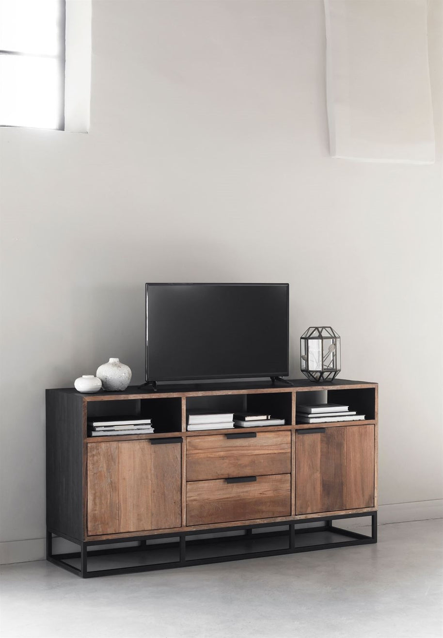 TV Stand Cosmo No.3 High | 2 Doors, 2 Drawers, 3 Open Racks