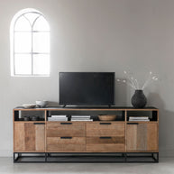 TV Stand Cosmo No.3 High | 2 Doors, 4 Drawers, 3 Open Racks