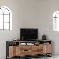 TV Stand Cosmo No.3 High | 2 Doors, 4 Drawers, 3 Open Racks