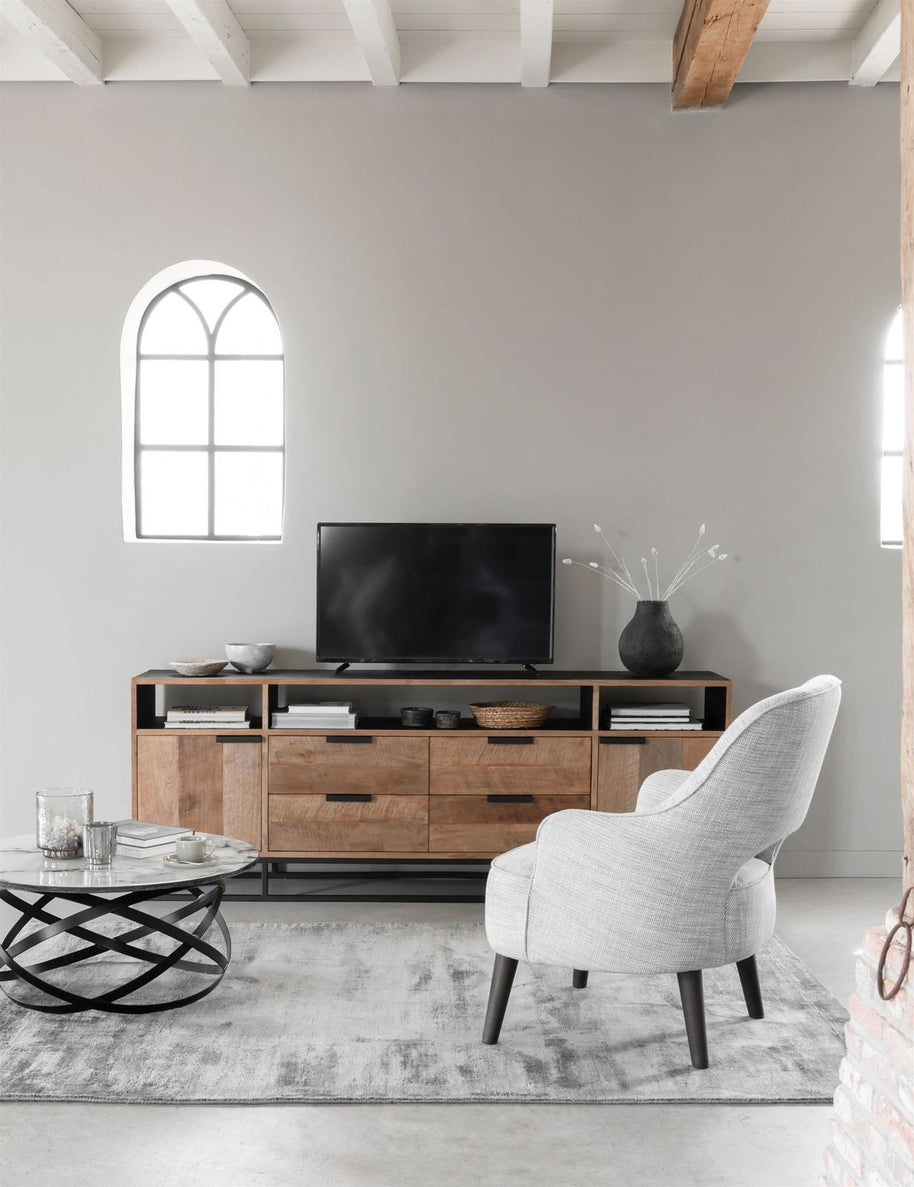 TV Stand Cosmo No.3 High | 2 Doors, 4 Drawers, 3 Open Racks