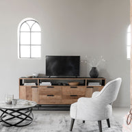 TV Stand Cosmo No.3 High | 2 Doors, 4 Drawers, 3 Open Racks