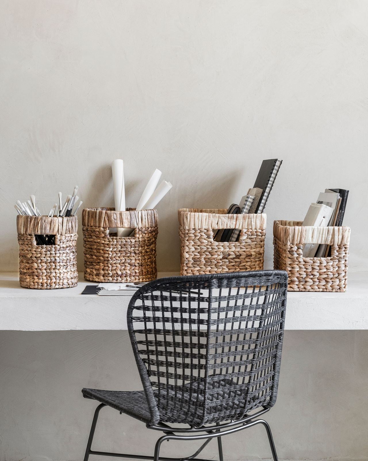 Storage box Organize round, set of 2