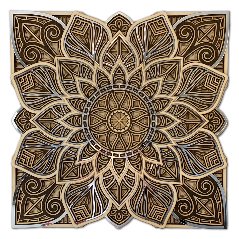 Flower of Symmetry multi-layer wooden wall art by Home4Rest