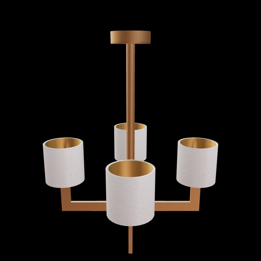 Nexus 4 Arm Antique Brass Finish Chandelier